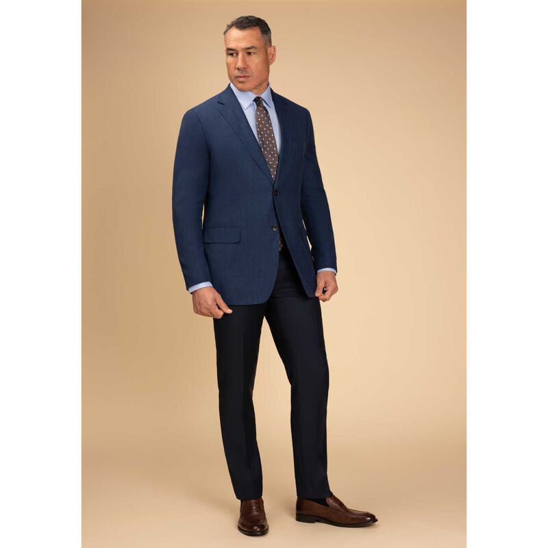 Rembrandt York Light Blue Herringbone Non-Iron Shirt image number 2